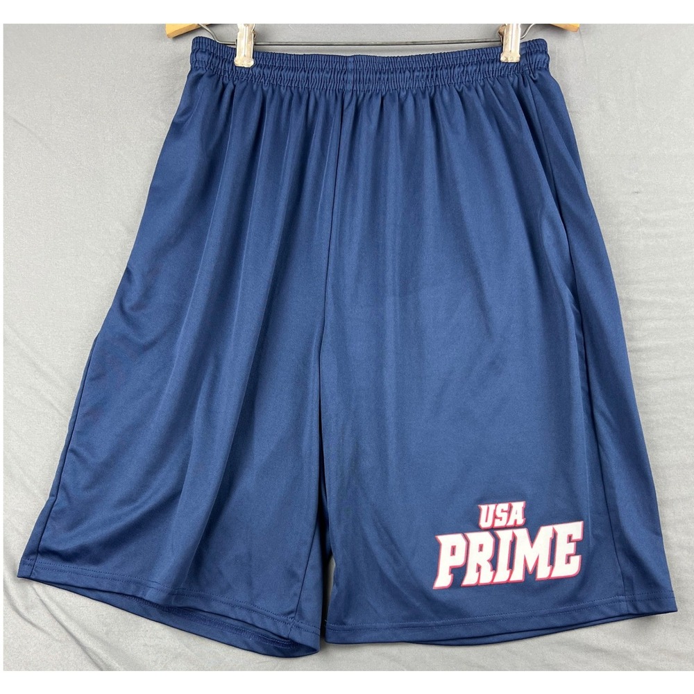 A4 USA Prime Athletic Shorts Mens Large Navy Blue Excellent Basketball Gym